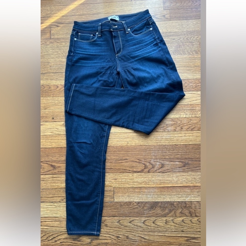 Paige Verdugo Ankle Jeans Womens Comfort Stretch Dark Wash Denim - Picture 2 of 6